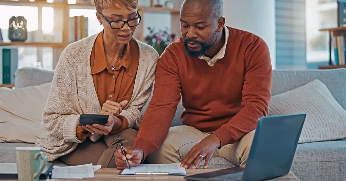 couple reviewing finances